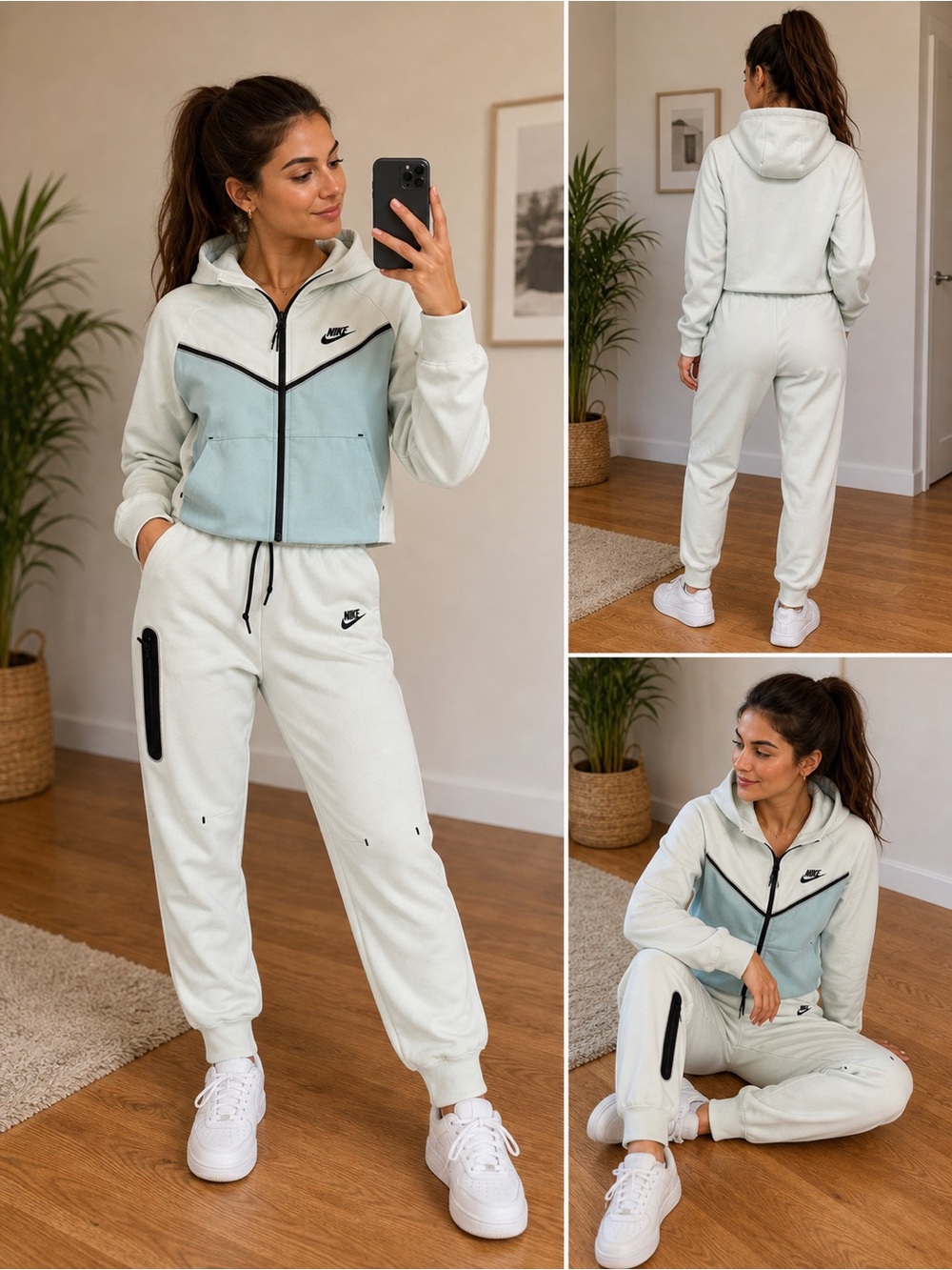 Nike Tech Windrunner Hoodie & Joggers Set Hoodie Small Joggers XS Glacier Blue